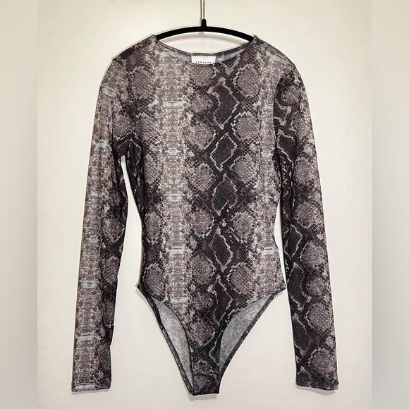 Topshop | Tops | Topshop Snake Print Long Sleeve Bodysuit | Poshmark